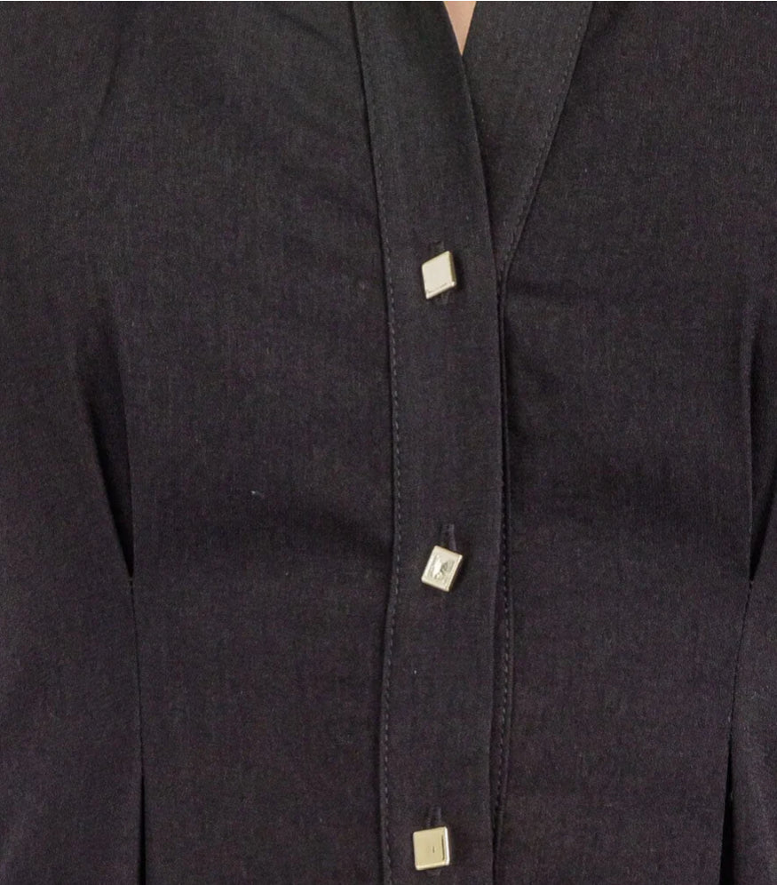 Elegant Long Sleeve Button Up Maxi Dress