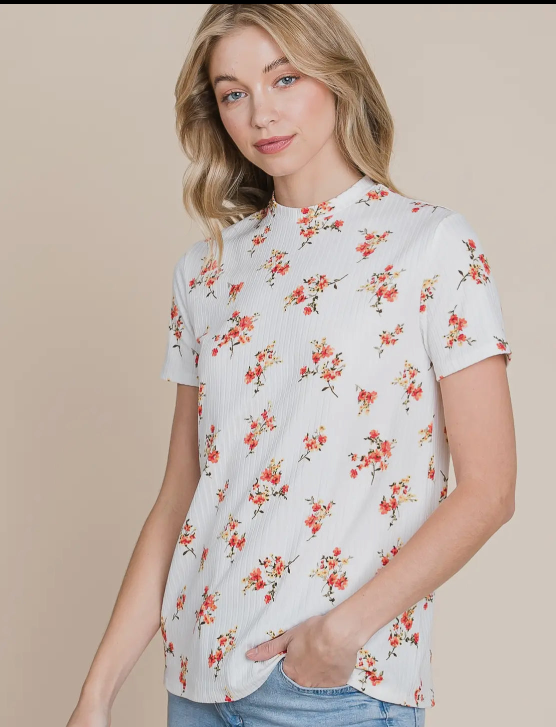 Floral Mock Tee