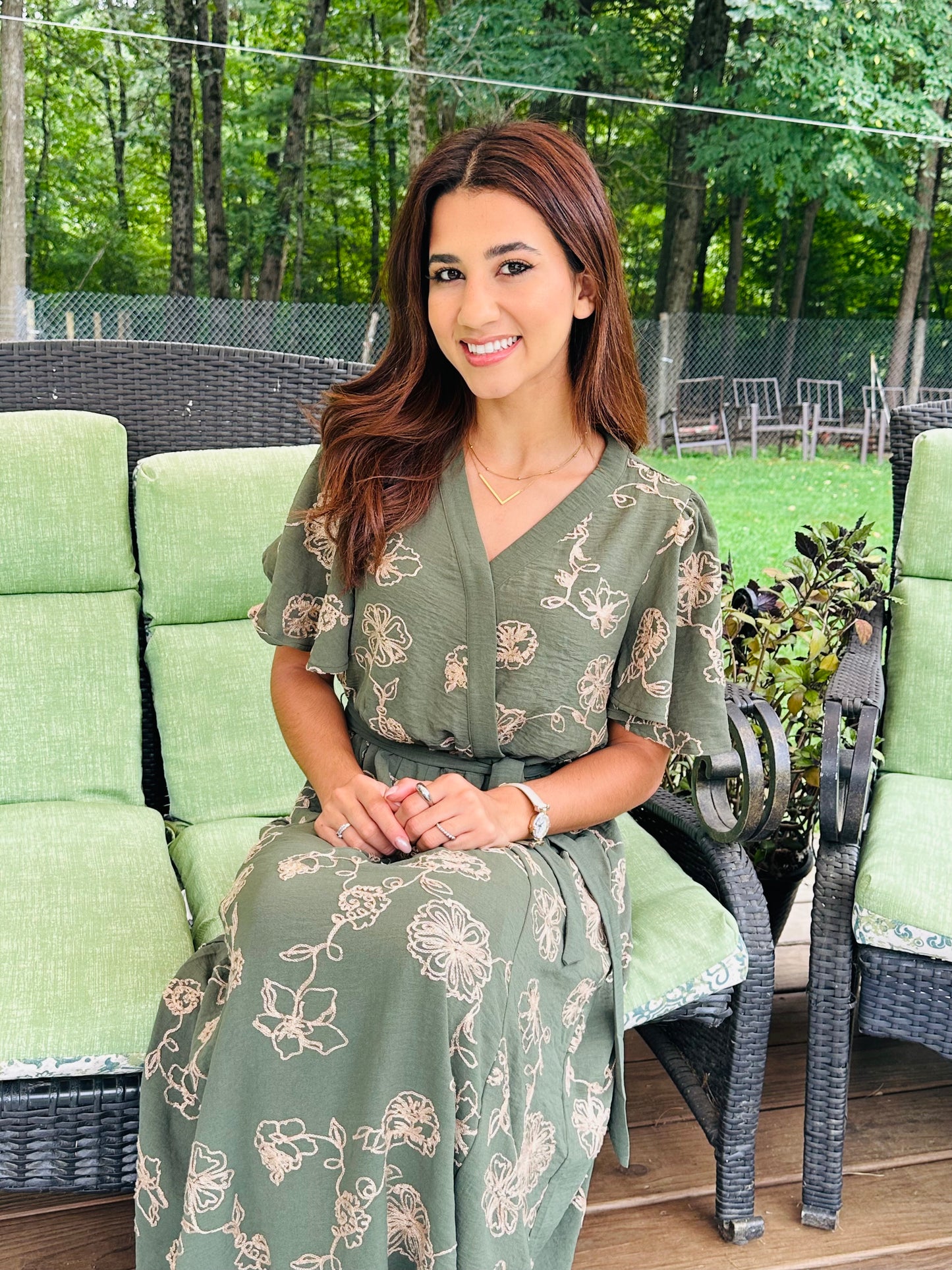Whispering Earth Embroidered Maxi Dress
