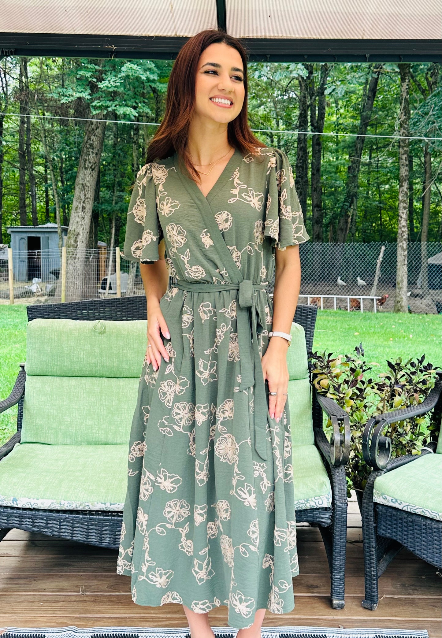 Whispering Earth Embroidered Maxi Dress