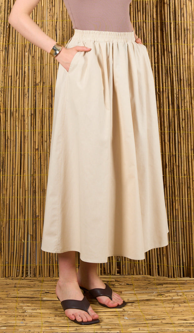 Side Pocket Skirt - Beige