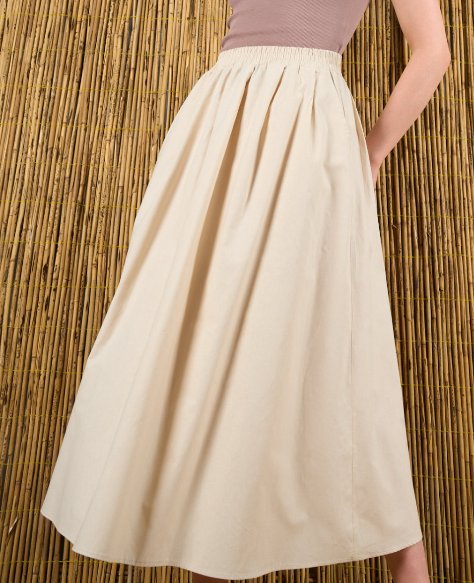 Side Pocket Skirt - Beige