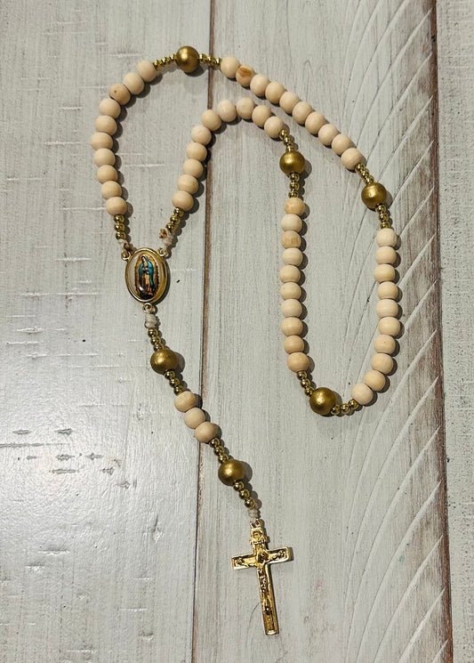 Rosario - cream beads