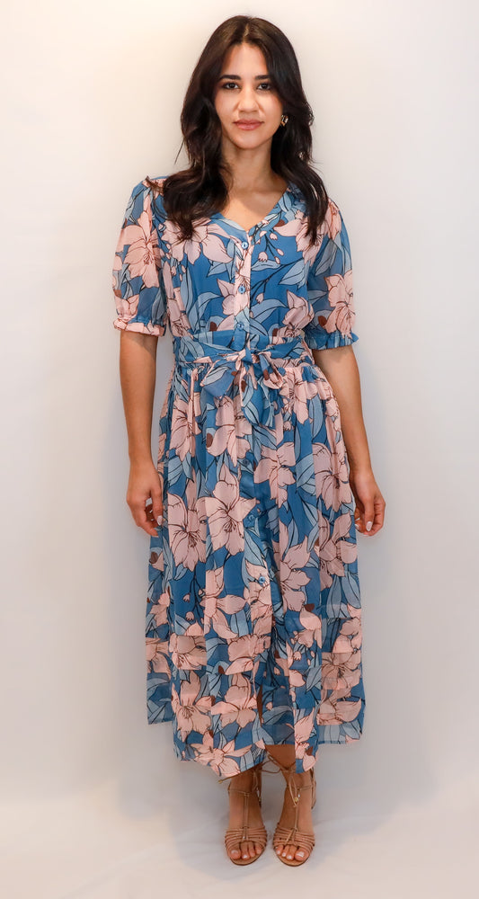 Blossoming Elegance Midi Dress