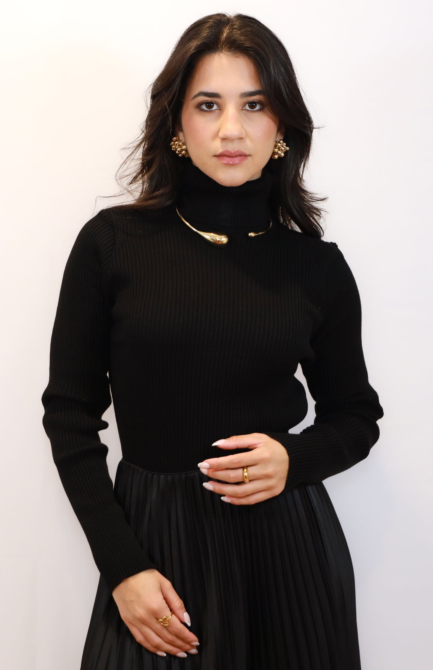 Classic Black Turtleneck Top