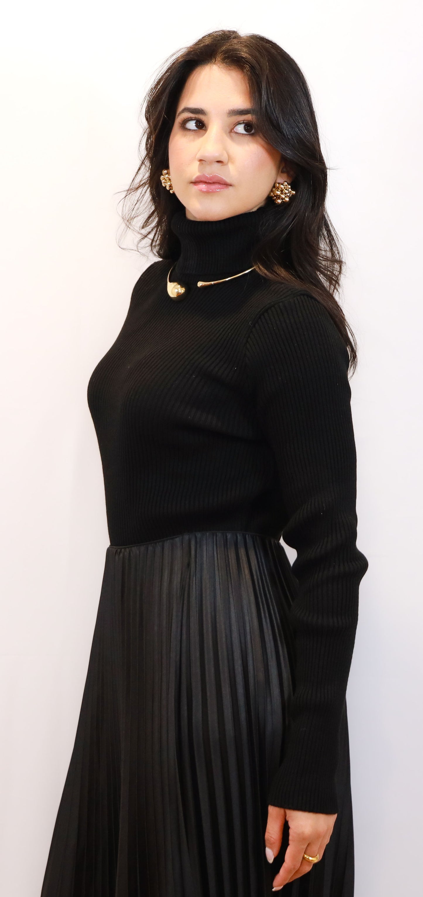 Classic Black Turtleneck Top