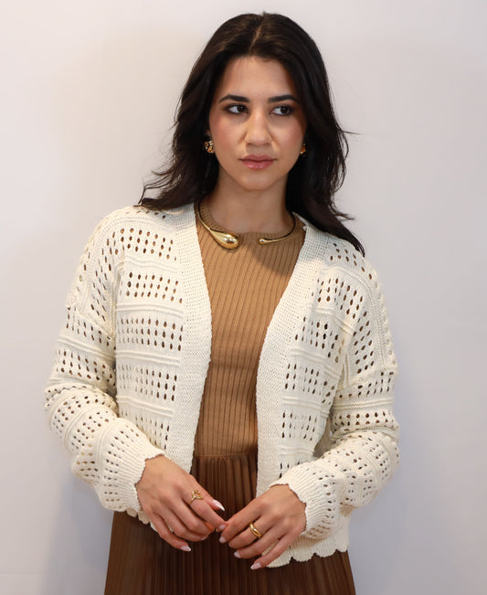 Creme Crochet Cardigan