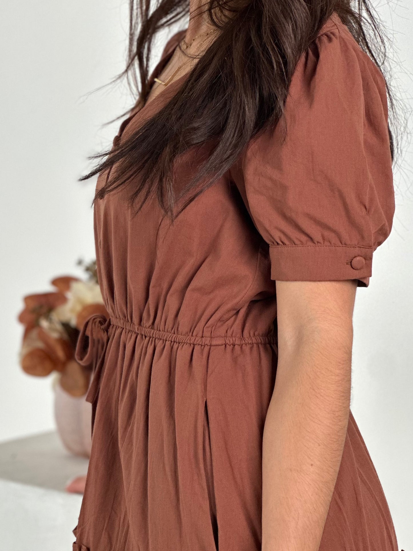 Short Sleeve Ruffle Tiered Maxi Dress - Nutshell