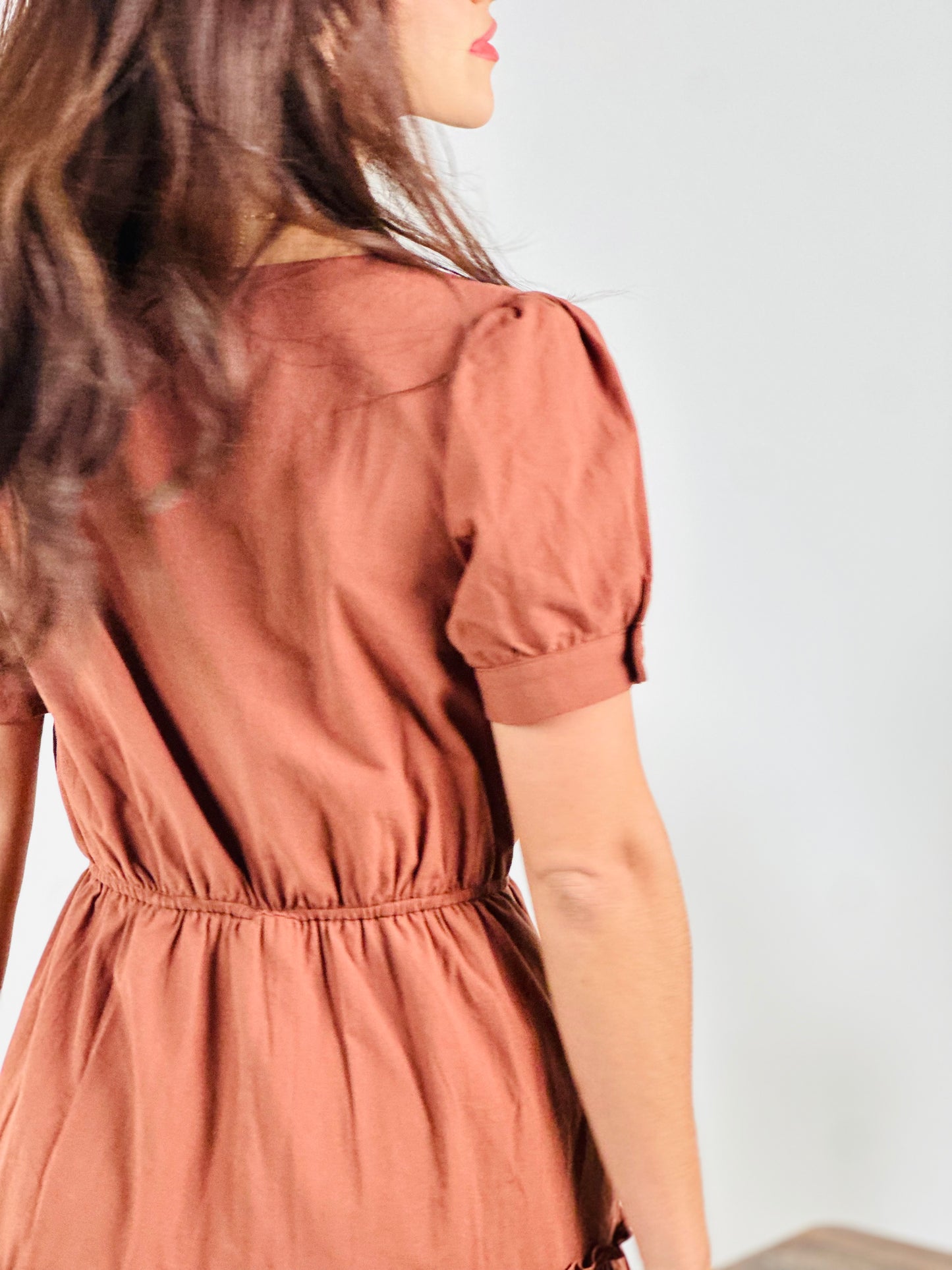 Short Sleeve Ruffle Tiered Maxi Dress - Nutshell