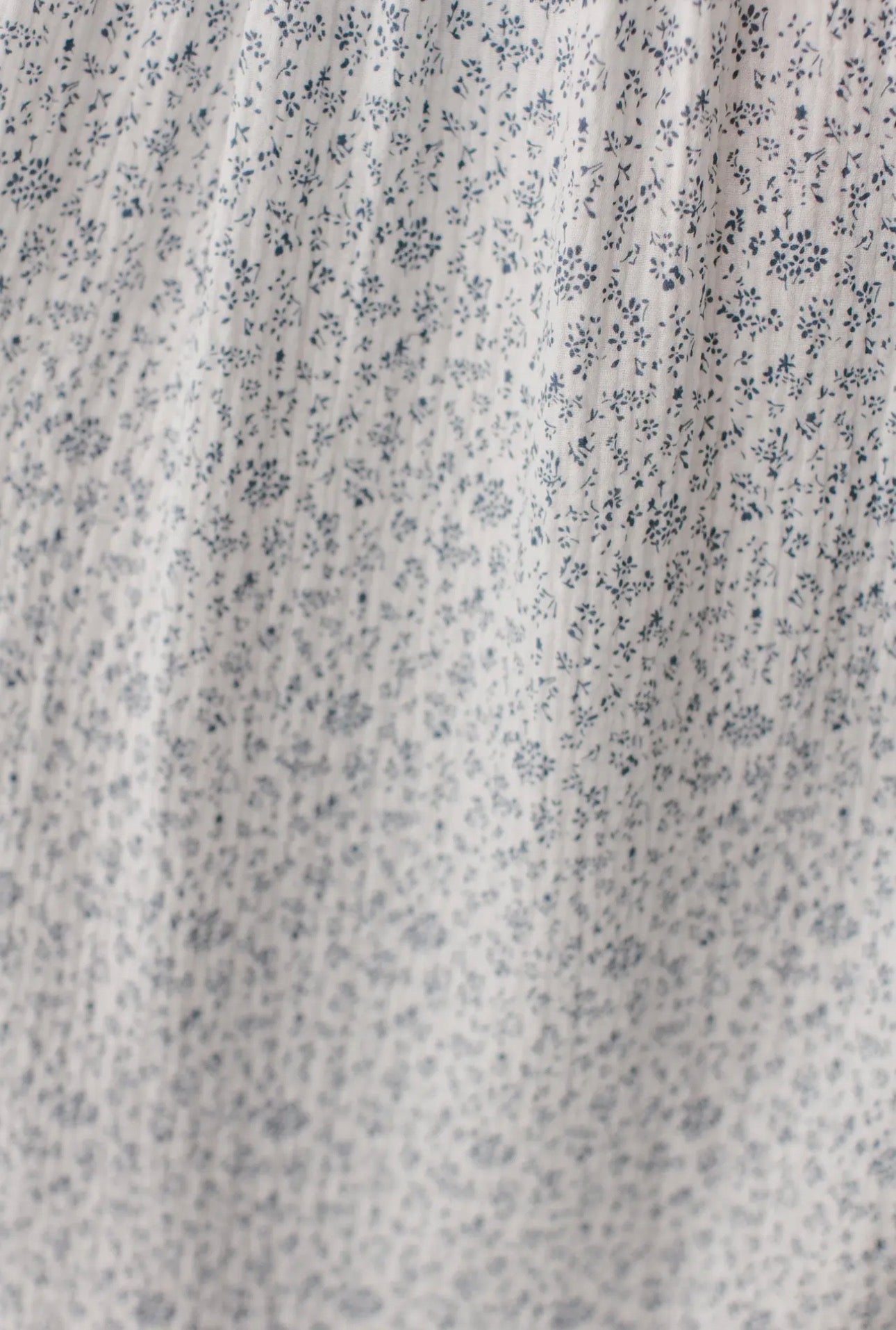 Hadassah Blue Floral Gauze Midi Dress - White floral
