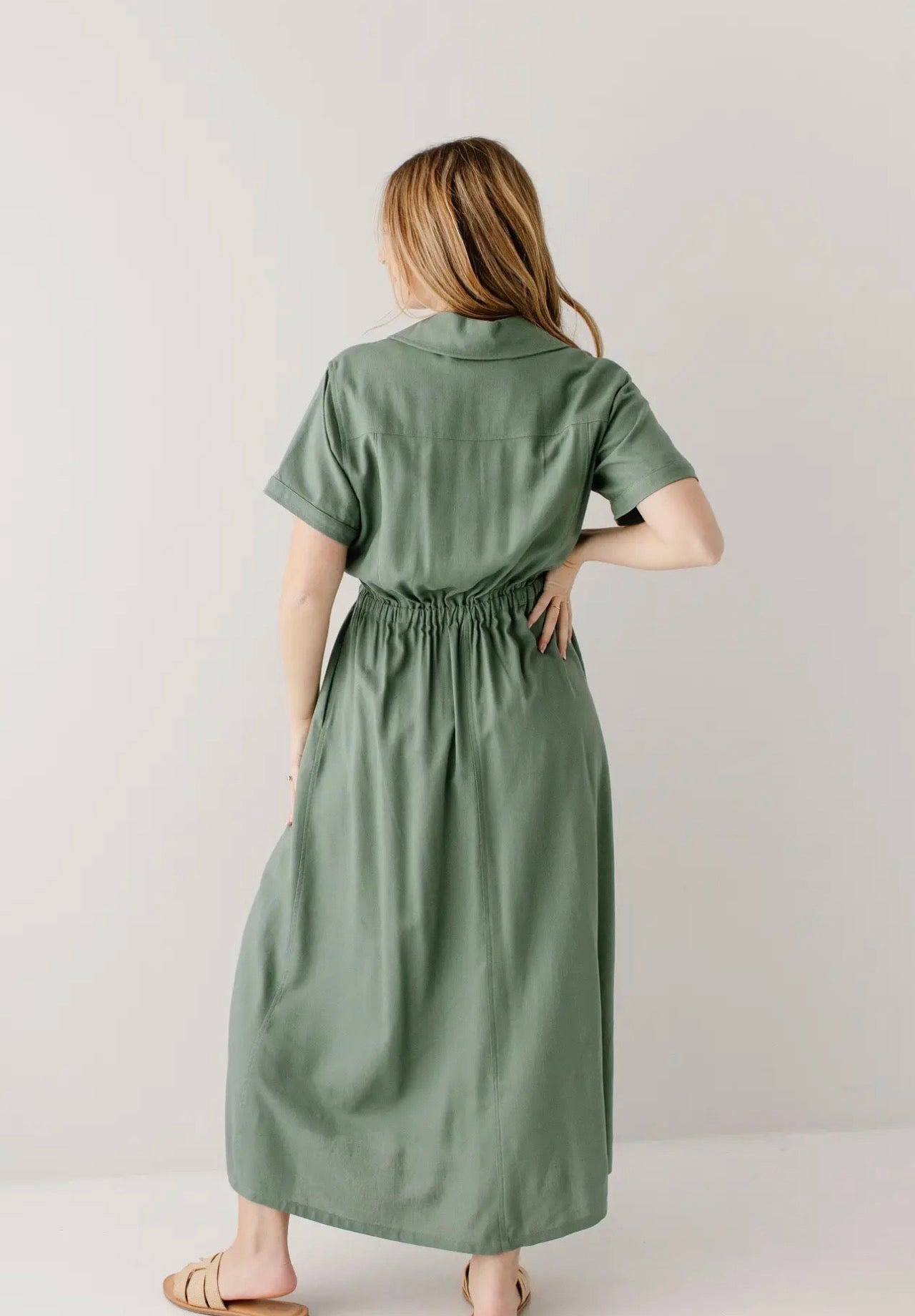 Jo Utility Maxi Dress - Beryl Green