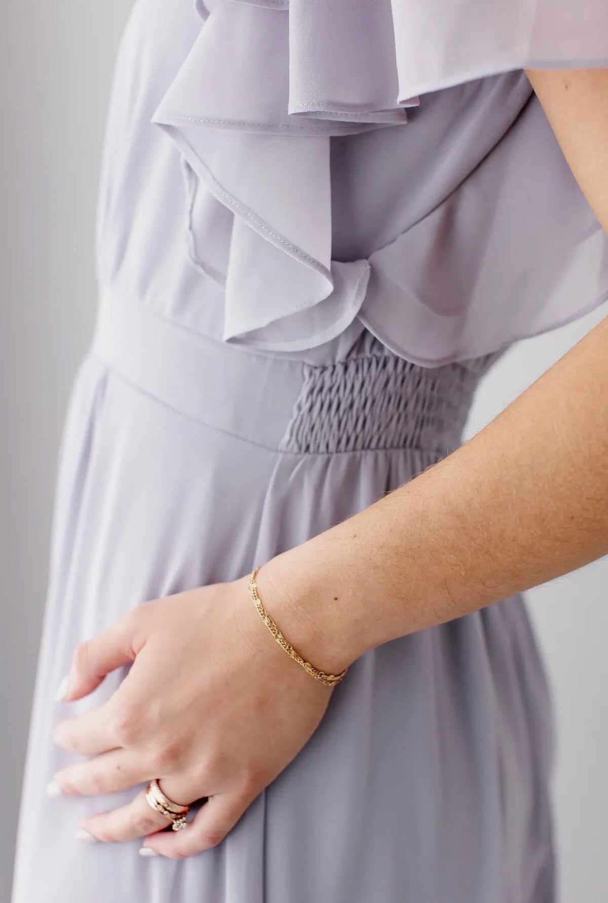 Valencia Flutter Sleeve Maxi Dress - Dusty Lavender