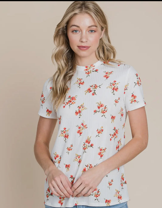 Floral Mock Tee