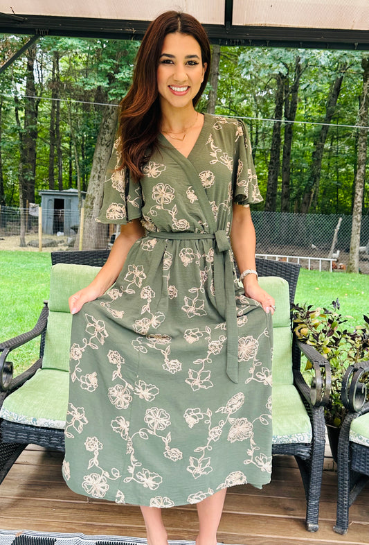 Whispering Earth Embroidered Maxi Dress